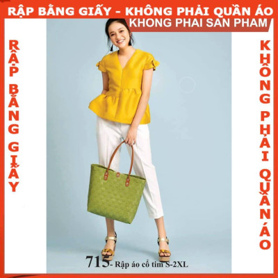 Rập giấy A0 áo croptop tay phồng 
mã 715 (BẢN VẼ)