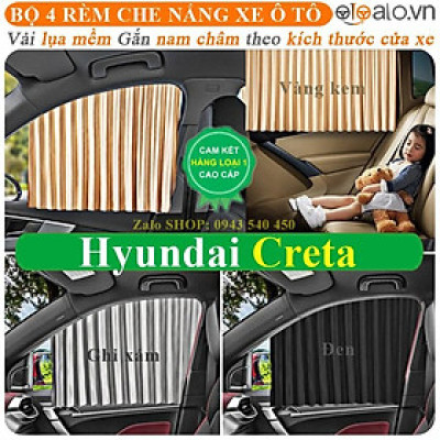 Rèm che nắng xe Hyundai Creta Vải Lụa Cao Cấp Gắn Nam Châm Keo 3M