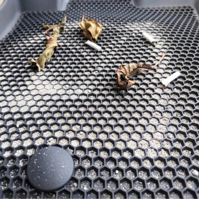 Thảm ô tô(sd1)2 lớp dạng lưới lục giác màu đen Vinfast Lux SA- bề mặt cao su siêu sạch