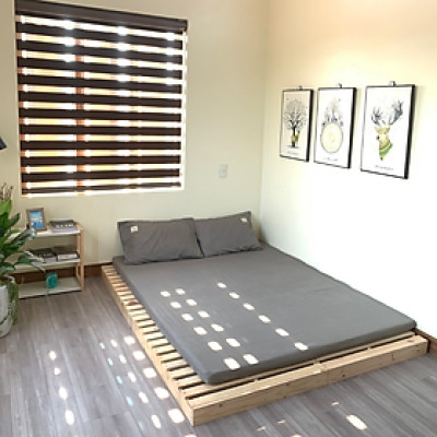 Giường ngủ gỗ CT09 Tundo màu vàng nhạt 