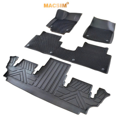 Thảm ô tô sd3 2 lớp dạng lưới lục giác Volkswagen Viloran màu đen - bề mặt cao su siêu sạch - Macsim
