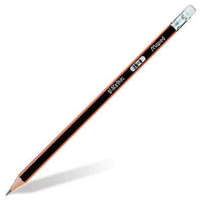 Vỉ chì đen 2B Maped có gôm (3 cây) - 851712