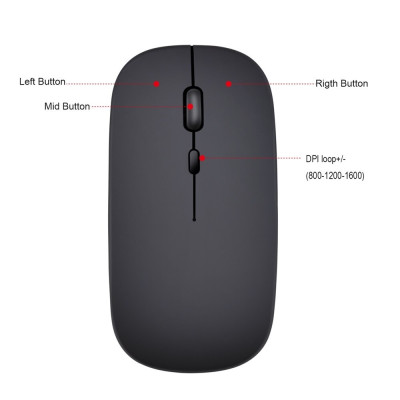 Chuột Không Dây 2.4G Bluetooth 5.0 1600DPI M90 - Hàng Nhập Khẩu