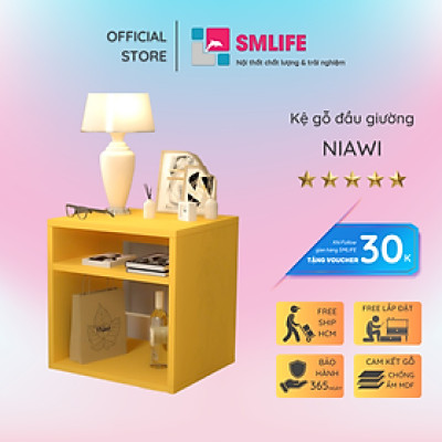 Tủ đầu giường đơn giản hình khối SMLIFE Niawi