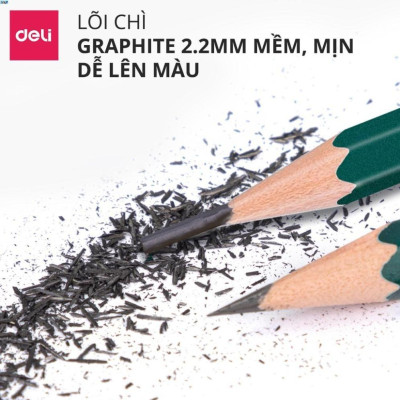 Bút chì lục giác Deli - loại 2B/HB - 10 chiếc/hộp - 33311 / 33312 .