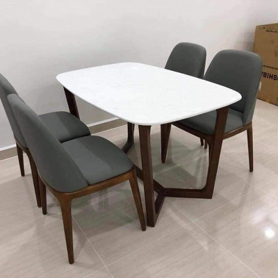 Bàn ăn mặt đá 4 ghế Juno Sofa 1m2 x 80 cm