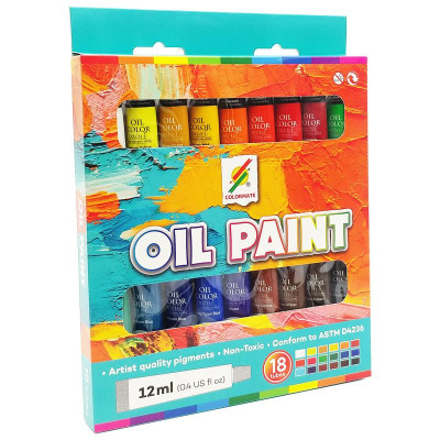 Hộp 18 Tuýp Màu Sơn Dầu 12 ml - Colormate 113240