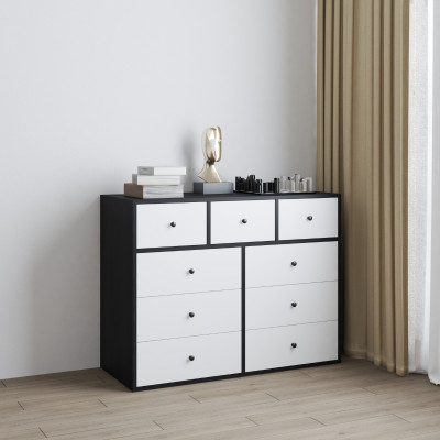 HAPPY FURNITURE , Tủ lưu trữ 9 ngăn kéo - KALA, THK_301 , 110cm x 45cm x 84cm DxRxC