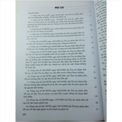 Hệ Thống Công Văn Hướng Dẫn Nghiệp Vụ Của Tòa Án Nhân Dân Tối Cao Trong Lĩnh Vực Hình Sự và Tố Tụng Hình Sự từ năm 1987 đến năm 2023 (V2235TP)