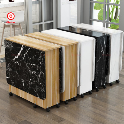 [Kèm Ảnh Thực Tế - Miễn phí vận chuyển & Lắp đặt]  BÀN ĂN GẤP GỌN THÔNG MINH GIẢ VÂN ĐÁ OHAHA CÓ BÁNH XE - BA004
