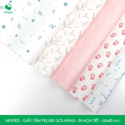 MGPI02 - Combo 50 tấm giấy Pelure gói hàng in họa tiết - 60x40 cm