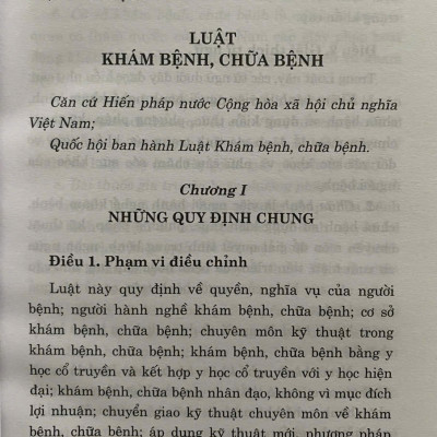 Luật Khám Bệnh, Chữa Bệnh 