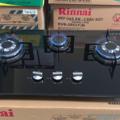 Bếp Gas Âm Rinnai RVB-312BG - Đen- Hãng chính hãng