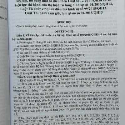 Sách Bộ Luật Tố Tụng Hình Sự năm 2015 sửa đổi, bổ sung năm 2021, 2025 và Các Văn Bản Hướng Dẫn Thi Hành (V2594D)