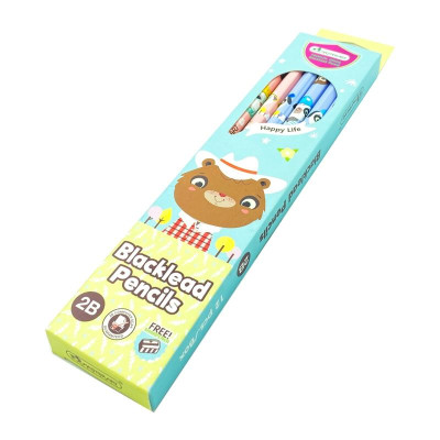 Hộp 12 Bút Chì 2B Master Art Happy Life - Gấu Nâu