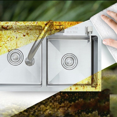 CHẬU RỬA BÁT, CHÉN INOX 2 HỐ LỆCH GRBC7843L