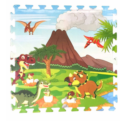 Bộ 4 tấm Thảm xốp lót sàn an toàn Thoại Tân Thành hình khủng long (60x60cm)