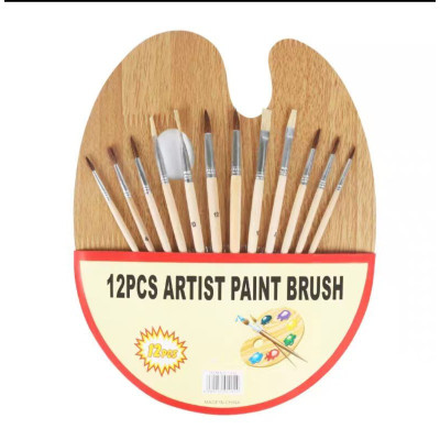 Màu nước Acrylic dạng tuýp 12ml Deli  5/12/24 màu-Tặng kèm pallete gỗ pha màu