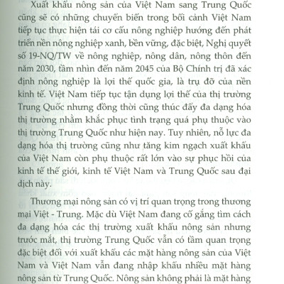 Thương Mại Nông Sản Giữa Việt Nam Và Trung Quốc Trong Bối Cảnh Mới (Sách chuyên khảo) - TS. Nguyễn Thị Phương Hoa (Chủ biên)
