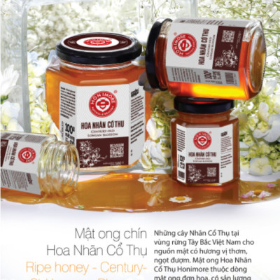 Mật ong rừng Hoa Nhãn Cổ Thụ - 100% mật ong chín Honimore 230g