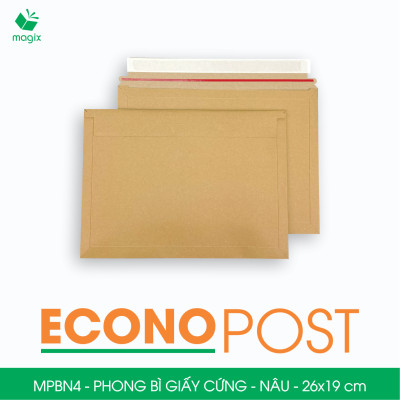 MPBN4 - 26x19 cm - Combo 20 phong bì giấy cứng đóng hàng màu nâu thay thế túi gói hàng