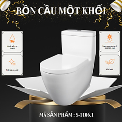 BỒN CẦU MỘT KHỐI CAO CẤP MÃ S-1106.1 ( S-trap )