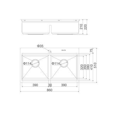 Chậu rửa chén Slide Malloca MS 862 - Hàng Chính Hãng