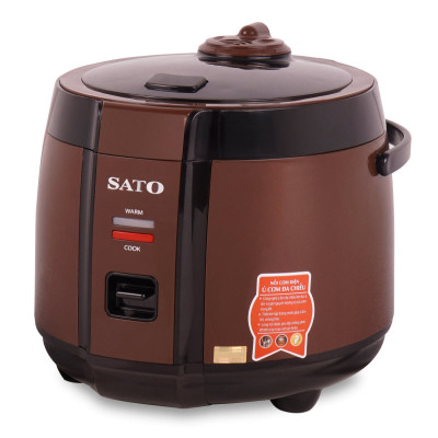 Nồi Cơm Điện SATO 18F042 1.8L phù hợp với gia đình từ 4-6 người ăn, kiểu dáng màu sắc nâu trầm sang trọng, hiện đại - Miễn phí vận chuyển toàn quốc- Hàng Chính Hãng