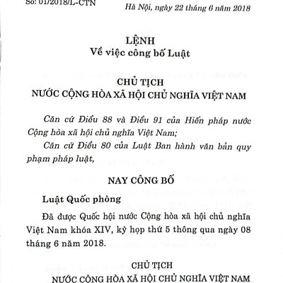 Luật Quốc phòng (Hiện hành)