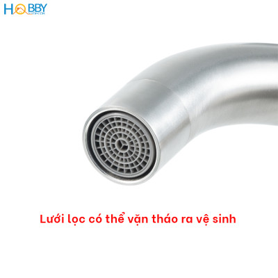 Vòi chậu lavabo nóng lạnh gắn bàn đá inox 304 mờ Hobby home decor VRM7