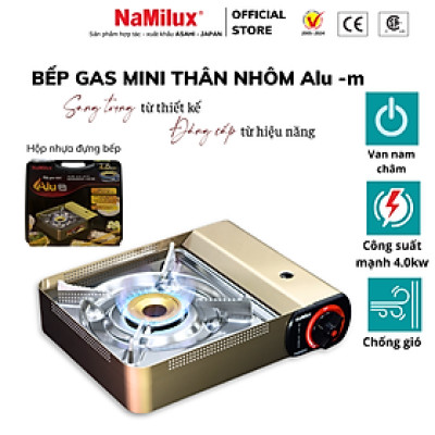 Bếp Gas Mini Cao Cấp Thân Nhôm Alu-m I Van Nam Châm Ngắt Gas An Toàn - Giải Pháp Chống Nổ│Công Suất Mạnh 4.0 kW│Hàng Chính Hãng