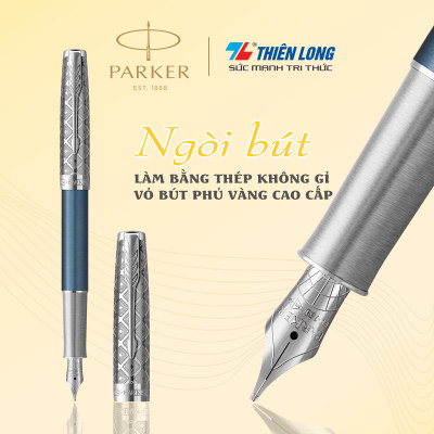 Bút máy cao cấp Parker SON Metal Blue CT 18k GB-2119743 - Mạ vàng 18K