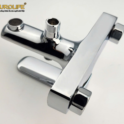 Bộ vòi sen nóng lạnh Đồng mạ Chrome Eurolife EL-8001 (Trắng bạc)