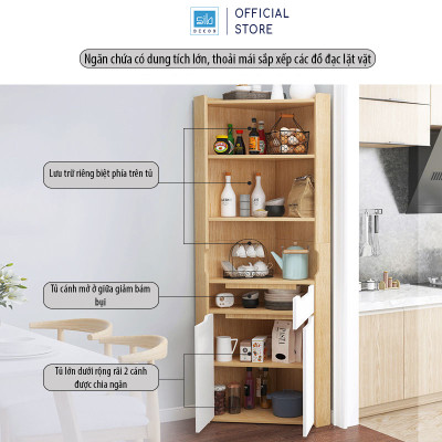 Tủ Gỗ Góc Tường Hình Tam Tam Giác Phù Hợp Đặt Tại Phòng Ăn, Phòng Bếp, Phòng Khách SIB DECOR KG31