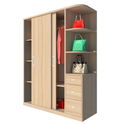 Tủ quần áo gỗ MDF Tundo cửa lùa  màu sồi 160 x 55 x 200cm