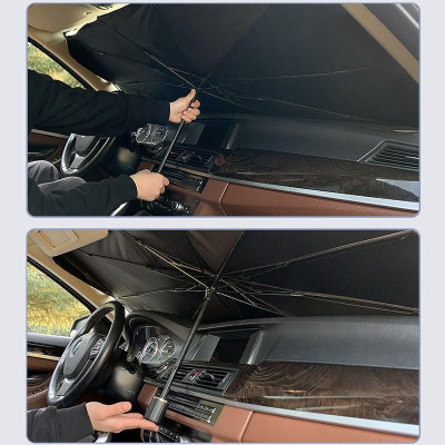 Dù che nắng ô tô 4 5 7 chỗ, ô chắn nắng kính lái ô tô vải dù cán kim loại cacbon chống tia uv