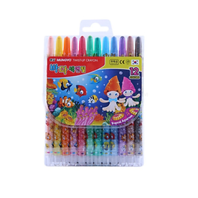 Bút Sáp Vặn 12 Màu Mungyo MTC-12