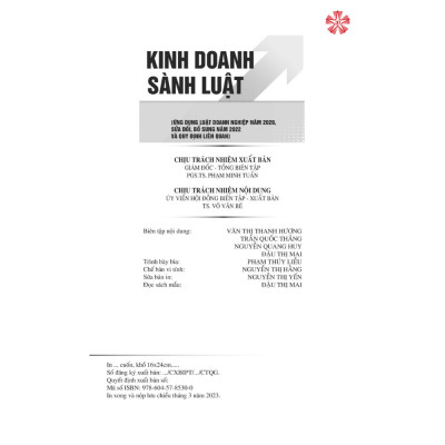 Kinh doanh sành luật - Ứng dụng luật doanh nghiệp năm 2020, sửa đổi, bổ sung năm 2022 và quy định liên quan
