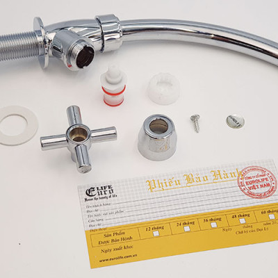 Vòi rửa chén lạnh nhựa ABS mạ Chrome Eurolife EL-VCN03 (Trắng bạc)