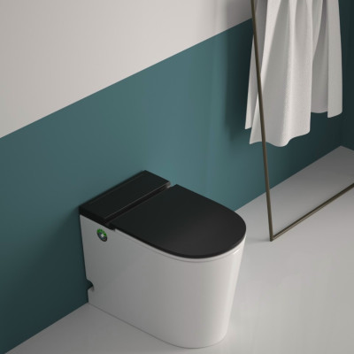 BỒN CẦU ĐÁ CHÂN TỰ ĐỘNG 580 BLACK