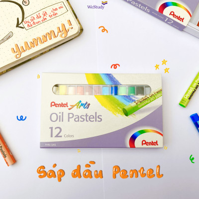 Hộp màu sáp dầu Pentel [CHÍNH HÃNG] - TẶNG KÈM BOOKMARK