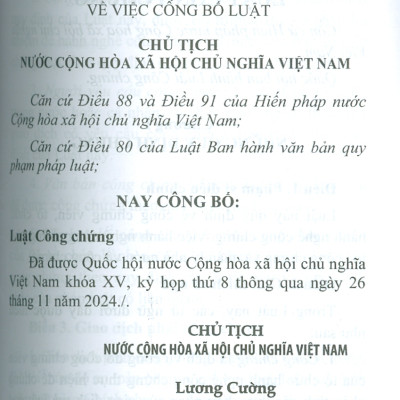 Luật Công Chứng Năm 2024 