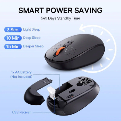 Chuột không dây Baseus F01B Tri-Mode Wireless Mouse  Bluetooth & 2.4GHz- hàng chính hãng