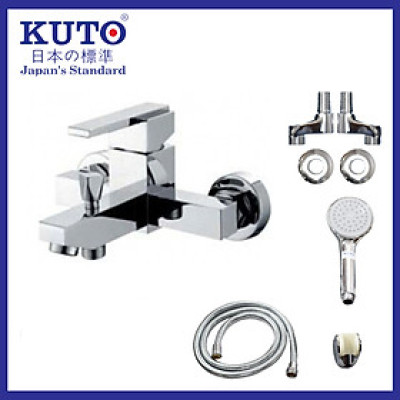 Bộ sen vòi tắm nóng lạnh bằng đồng mạ Crome cao cấp - thiết bị vệ sinh KUTO Nhật Bản