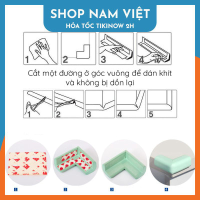 Set 4 Miếng Xốp Bọc Cạnh Bàn, Bịt Góc Tủ Bảo Vệ An Toàn Cho Bé NAVIVU
