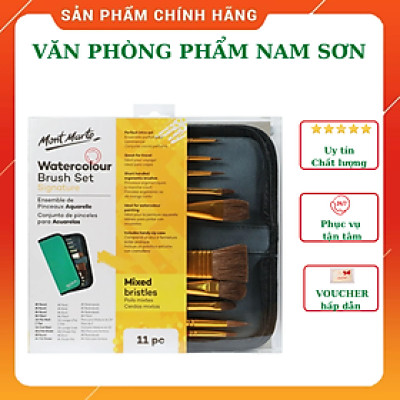 Bộ 10 cọ Mont Marte vẽ màu Acrylic, màu nước, màu sơn dầu