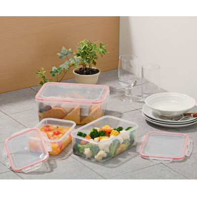 Bộ 3 hộp đựng thực phẩm chịu nhiệt tốt 730ml - Hàng Nội Địa Nhật