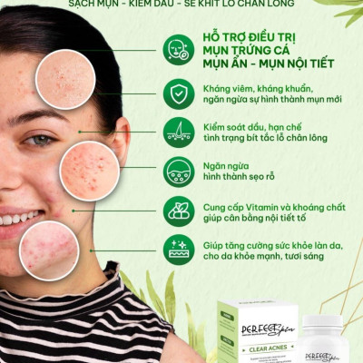 Viên uống ngăn ngừa mụn CLEAR ACNES DAMODE lọ 60 viên