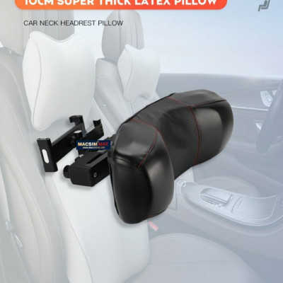 Gối tựa đầu ô tô cao cấp nhãn hiệu Macsim tích hợp giá treo điện thoại mã CHP03A màu đen