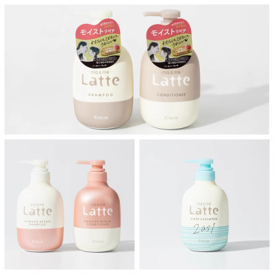 Dầu Gội 2 Trong 1  Dành Cho Cả Gia Đình Kracie Ma & Me Latte 2 In 1 Rinse In Shampoo 490 mL